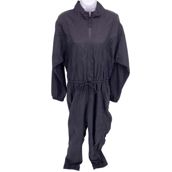 Nike Black One Piece Nylon Warm Up Jumpsuit Size Small
